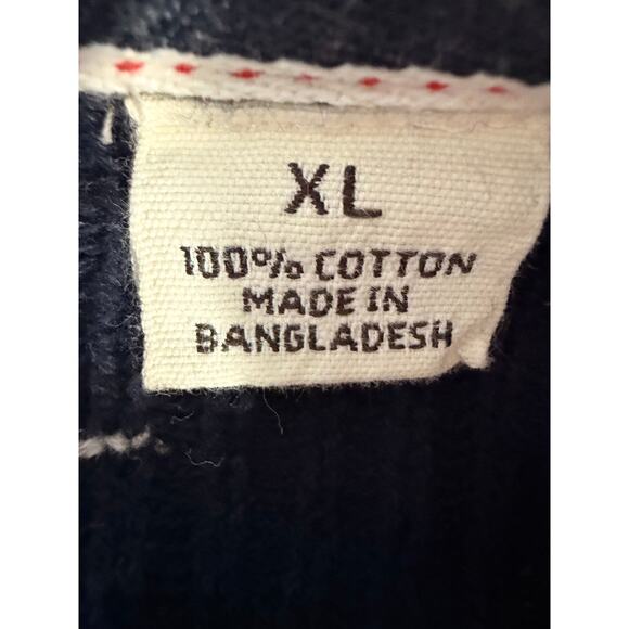 Vintage Wilderness Moose Nordic Fair Isle Knit Sweater XL Navy Graphic Pullover - Picture 7 of 8